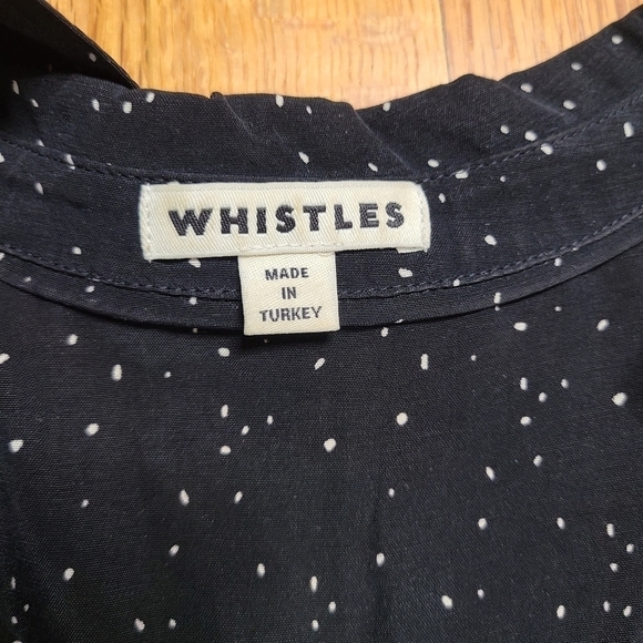 Whistles Small V Neck Cupro Polka Dot Shirt Dress - Picture 4 of 9